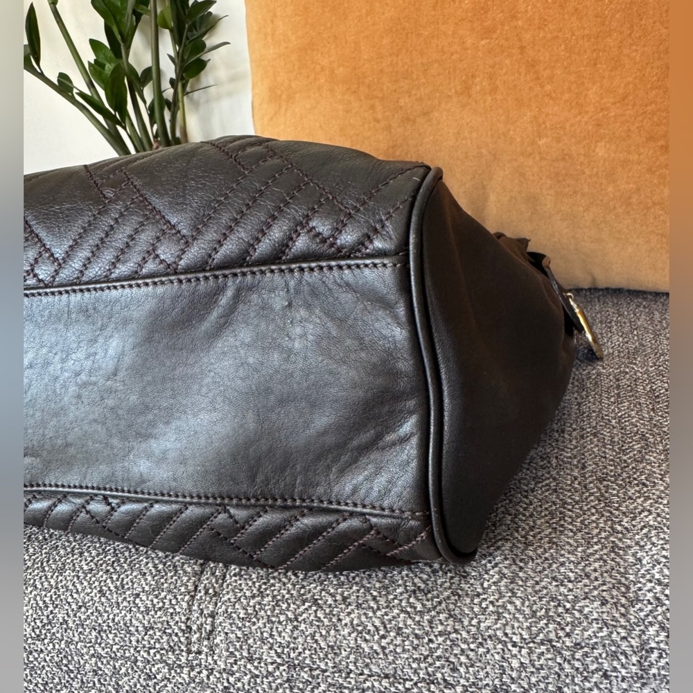Balenciaga Dark Brown Chevron Quilted Leather Shoulder Bag (COA) - Picture 15 of 16